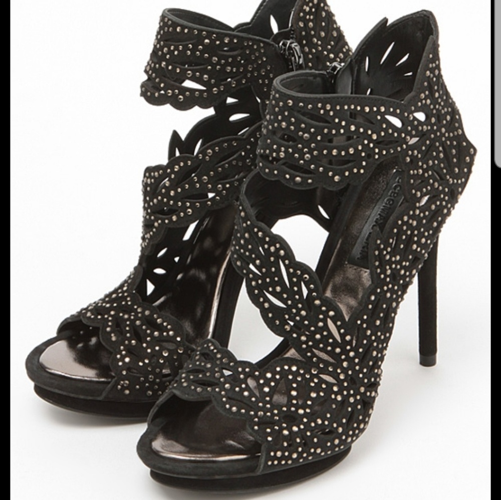 BCBG Maxazria Suede Dress Sandal - Black